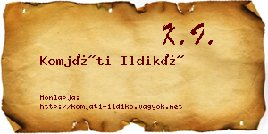 Komjáti Ildikó névjegykártya